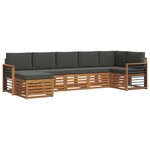 vidaXL Ensemble de canapés d'extérieur 7 pc Naturel et Anthracite