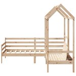 vidaXL Ensemble de lit de jour et de banc et toit 90x200 cm pin massif