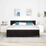 vidaXL Lit à ressort LED avec matelas Noir 180 x 200 cm Velours