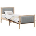 vidaXL Cadre de lit avec tête de lit Marron et gris clair 75 x 190 cm