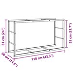 vidaXL Portant de bois de chauffage noir 110x30x61 cm acier