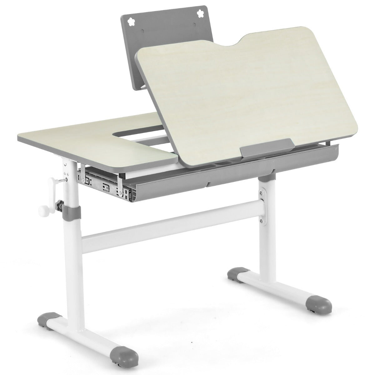 Bidbory Bureau et Chaise Enfant Réglable en Hauteur, Bureau Rose d'Étude Ergonomique avec Motif Astronaute, Grand Plateau d'Écriture, Étagère et Tiroir pour Filles de 3 à 18 Ans