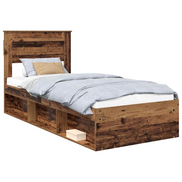 vidaXL Cadre de lit Bois ancien 100 x 200 cm Bois de pin massif