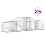 vidaXL Paniers à gabions arqués 5 Pièces 200x50x40/60 cm fer galvanisé