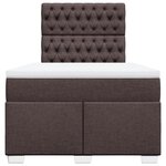 vidaXL Sommier à lattes de lit et matelas marron foncé 120x190cm tissu