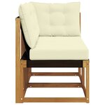 vidaXL Canapé d’extérieur milieu et coin avec coussin 2 Pièce Naturel