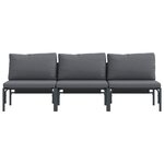 vidaXL Mobilier de jardin avec coussin 3 Pièces Anthracite Acier