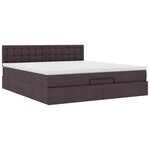 VidaXL Cadre de lit ottoman avec matelas marron foncé 160x200 cm tissu
