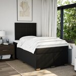 vidaXL Sommier à lattes de lit avec matelas noir 120x190 cm tissu