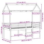 vidaXL Lit haut sans matelas cire marron 90x200 cm bois de pin massif