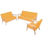 vidaXL Ensemble de canapé 3 Pièces Tissu jaune