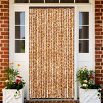 vidaXL Rideau anti-mouches ocre et blanc 118x220 cm chenille
