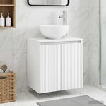 vidaXL Vanité de lavabo mural Blanc 49 5 x 35 x 63 cm