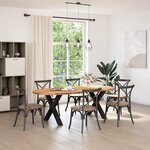 vidaXL Table à manger 220x100x74 cm bois de chêne massif ovale