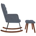 vidaXL Chaise à bascule avec repose-pied gris foncé velours