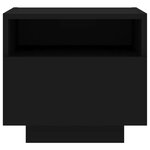 vidaXL Armoires de chevet avec lumières LED 2 Pièces noir 40x39x37 cm