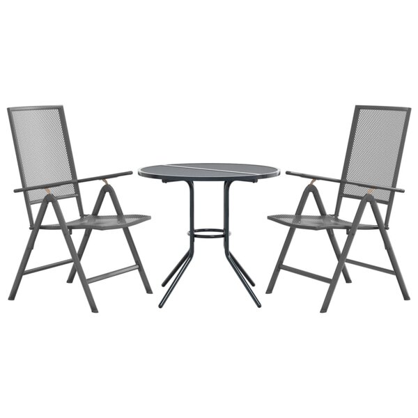 vidaXL Ensemble de chaises de jardin inclinables 3 Pièces anthracite