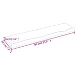 vidaXL Étagère murale 80x20x4 cm bois de chêne massif non traité