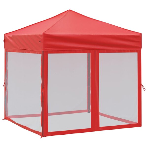vidaXL Tente de réception pliable avec parois Rouge 2x2 m