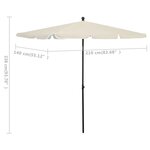 vidaXL Parasol de jardin avec mât 210x140 cm Sable