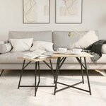 vidaXL Ensemble de tables d'appoint 2 Pièces Chêne Sonoma et noir