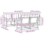 vidaXL Ensemble de canapés d'extérieur 7 Pièces Blanc et gris clair