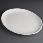 Assiettes creuses ovales en porcelaine blanche 254(l)x197(l)mm athena hotelware - lot de 12 - olympia -  - porcelaine197 254x29mm