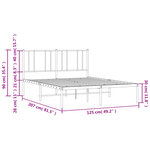 vidaXL Cadre de lit métal sans matelas avec tête de lit noir 120x200cm