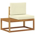 vidaXL Canapé d'extérieur en bout 2 Pièce Naturel et Crème