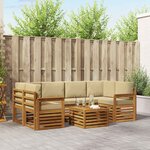 vidaXL Ensemble de canapés d'extérieur 7 Pièces Naturel et Beige