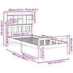 vidaXL Lit bibliothèque sans matelas 100x200 cm bois massif de pin