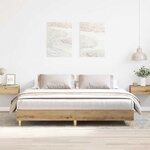 vidaXL Cadre de lit sans matelas chêne artisanal 200x200 cm