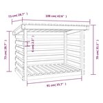 Vidaxl support pour bois de chauffage 108x73x79 cm bois de pin