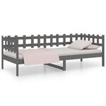 vidaXL Lit de jour Gris 90x190 cm Bois de pin massif