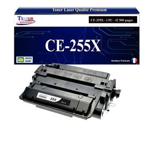 T3AZUR -Toner compatible avec HP CE255X (55X) pour HP LaserJet Enterprise P3010  P3011  P3015  P3015D  P3015DN  P3015X