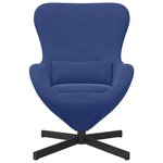 vidaXL Fauteuil œuf Bleu police 63 x 73 x 90 cm Velours