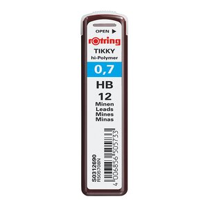 Etui de 12 mines Tikky Pour porte-mines 0 7 mm HB x 10 ROTRING