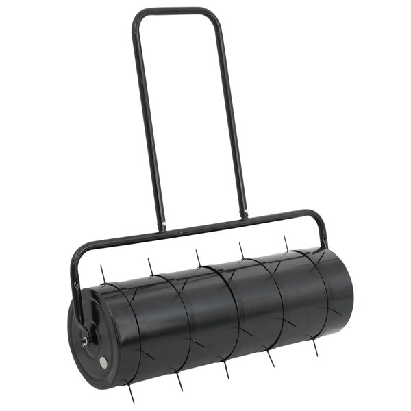 vidaXL Rouleau à gazon de jardin à tirer et colliers d'aérateur 63 L fer acier