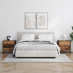 vidaXL Table de chevet avec tiroir 2 Pièces Bois Ancien 50 x 39 5 x 50 cm