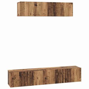 vidaXL Ensemble meuble TV 4 Pièces Bois Ancien Bois d'ingénierie