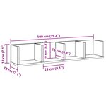 vidaXL Étagère murale à CD vieux bois 100x18x18 cm bois d'ingénierie