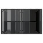 vidaXL Table de jardin avec dessus en verre noir 110x68x70 poly rotin