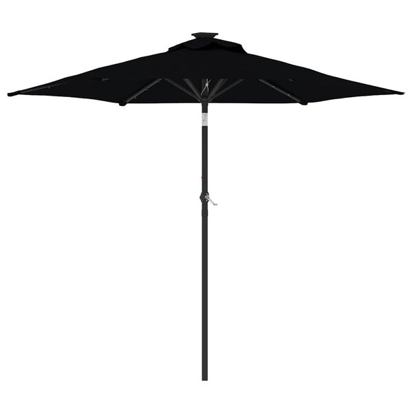 vidaXL Parasol de jardin avec LED mât en acier noir 225x225x212 cm