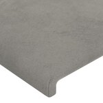 vidaXL Tête de lit à LED Gris clair 203x16x118/128 cm Velours