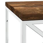 vidaXL Table basse acier inoxydable et bois massif de récupération