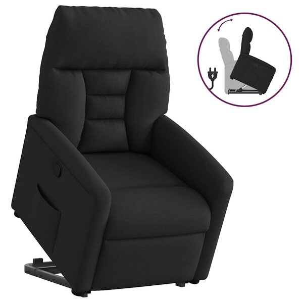 vidaXL Fauteuil inclinable noir tissu