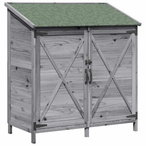 vidaXL Abri de jardin Gris 106 x 56 x 113 5 cm Bois de Sapin Massif