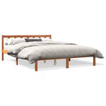 vidaXL Cadre de lit cire marron 150x200 cm bois de pin massif