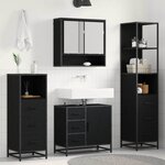 vidaXL Ensemble de mobilier de salle de bain 4 Pièces Chêne noir
