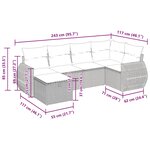 vidaXL Salon de jardin 6 Pièces avec coussins noir résine tressée